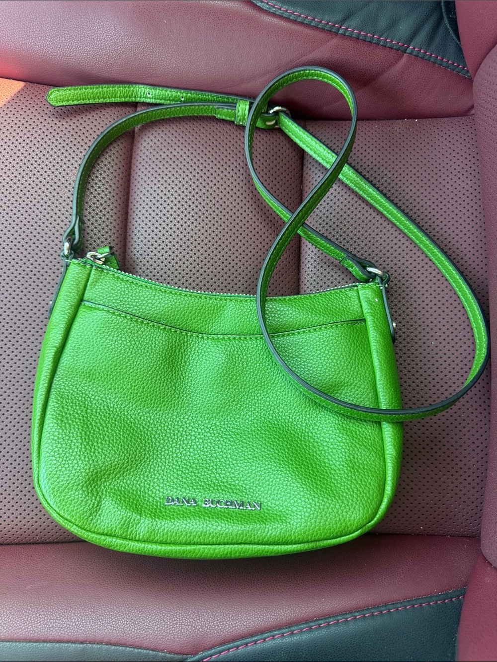 Dana Buchman Green Leather Crossbody Bag - Picture 2 of 5
